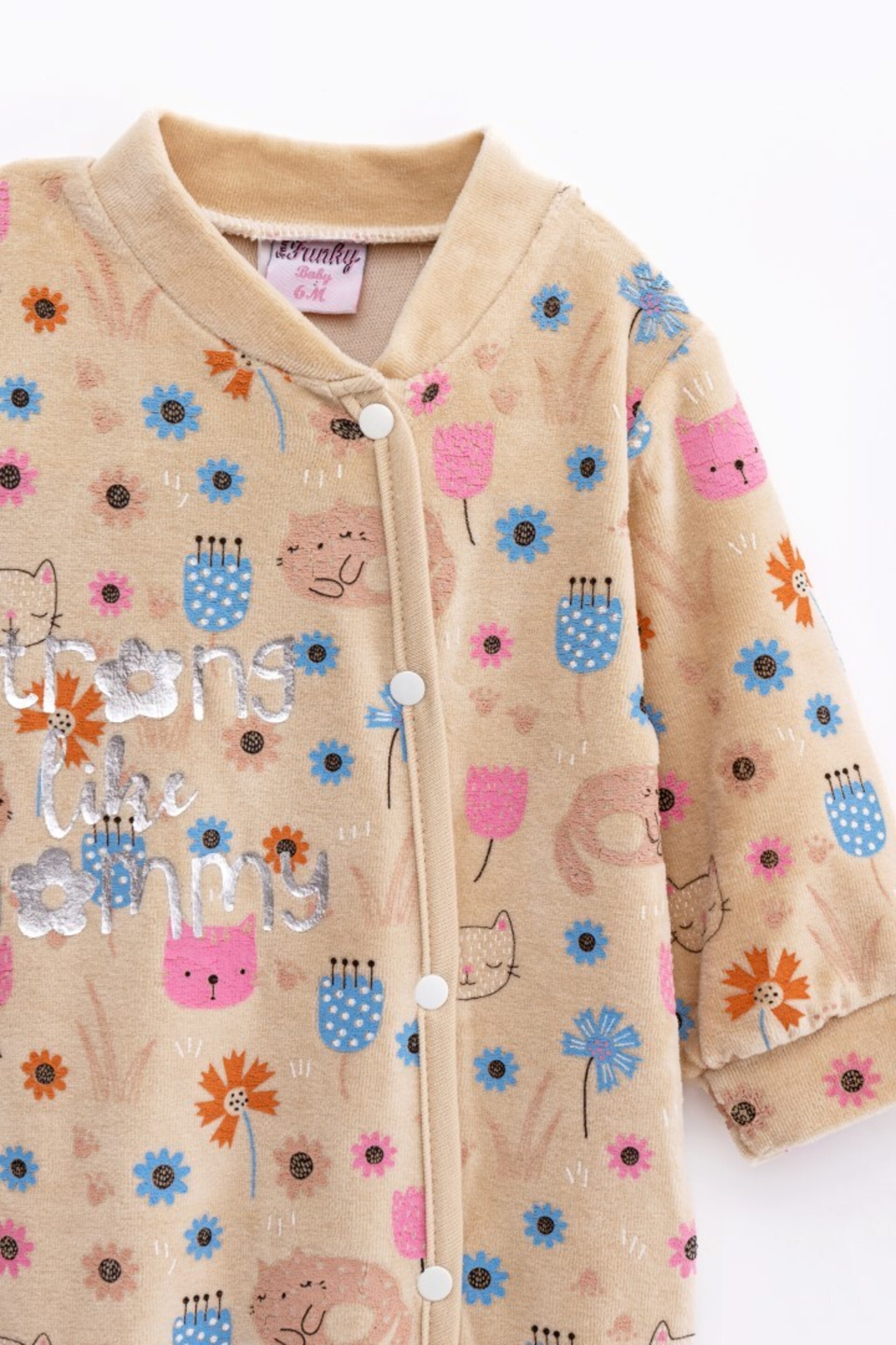 Pijama beige flores (1y9m) - 3